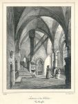 Cloister Interior, stone lithograph after Quaglio, 1835
