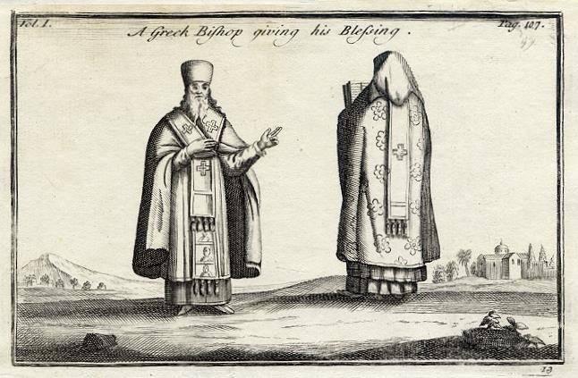 Greece, Crete, Bishop giving his blessing, 1761