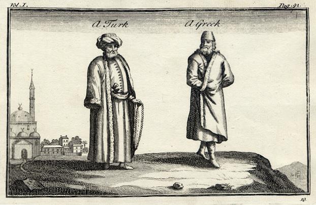 Greece, Crete, a Turk and a Greek, 1761