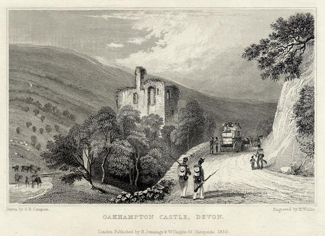 Devon, Oakhampton Castle, 1830