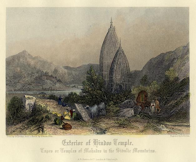 India, Hindoo Temple in the Sivalic Mountains, 1856