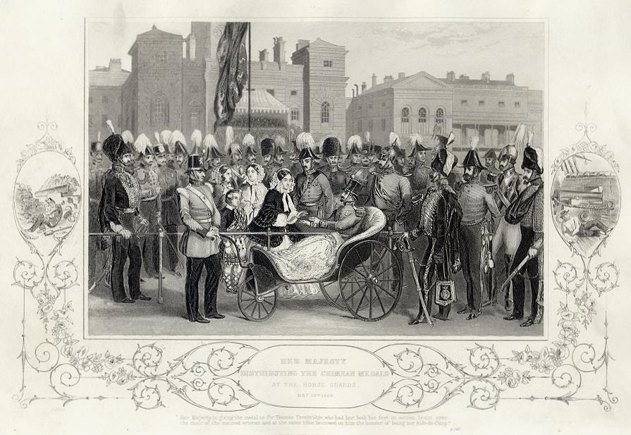 Queen Victoria distributing Crimean Medals in 1856, 1860