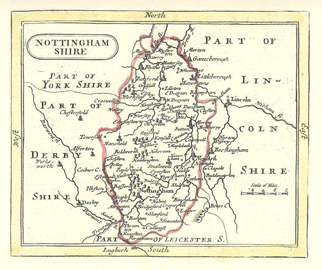 Nottinghamshire map, 1786