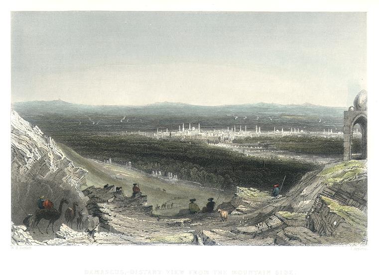 Syria, Damascus view, 1837