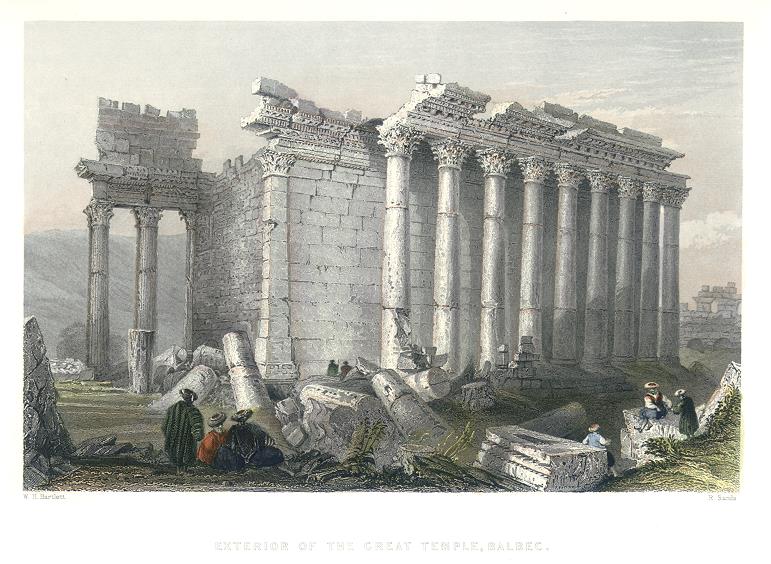 Lebanon, Baalbek Great Temple, 1837