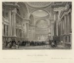 France, Interior of the Madeleine in Paris, 1840