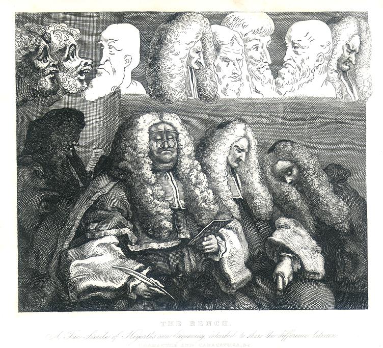 The Bench (Judges, Law), Hogarth, 1833