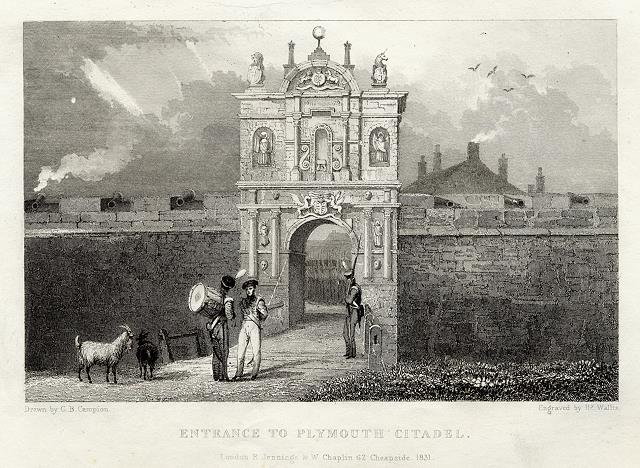 Devon, Entrance to Plymouth Citadel, 1830