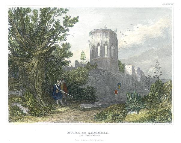 Holy Land, Ruins in Samaria, 1837