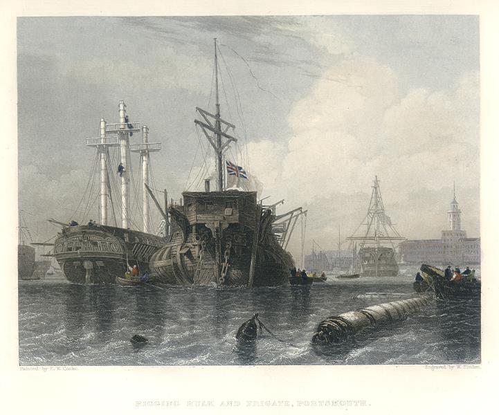 Hampshire, Portsmouth, Rigging Hulk & Frigate, 1842