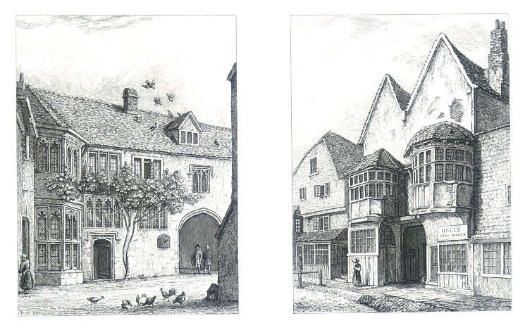 Wiltshire, Salisbury, Workhouse Courtyard & The George Inn, High Street, 1834