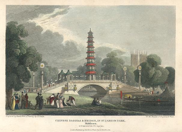 London, St.James's Park, Chinese Pagoda, 1814