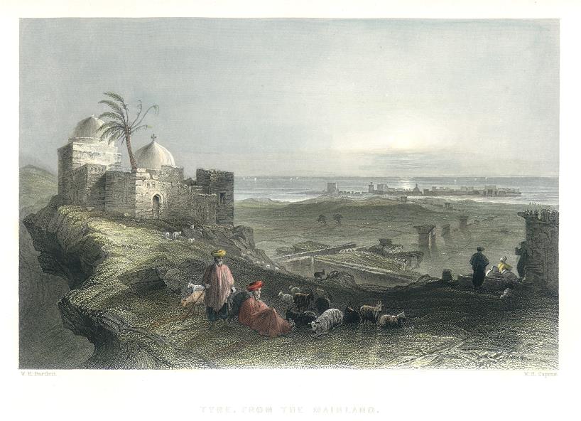 Lebanon, Tyre from the Mainland, 1837