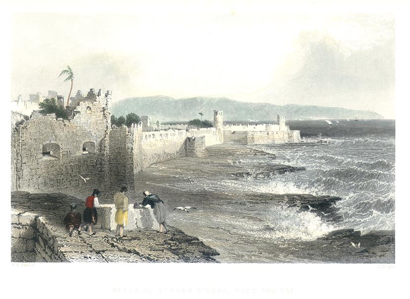 Holy Land, Walls of St.Jean d'Acre, 1837