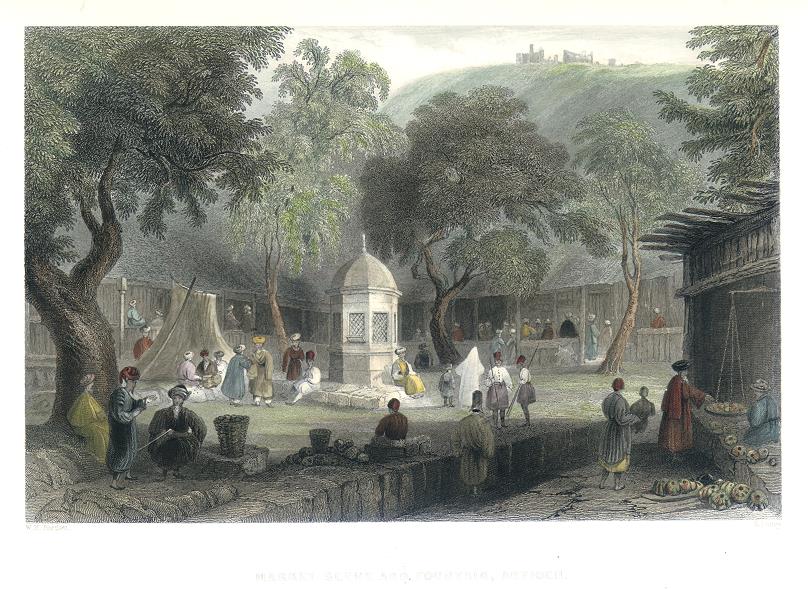 Holy Land, Antioch, Market & Fountain, 1837