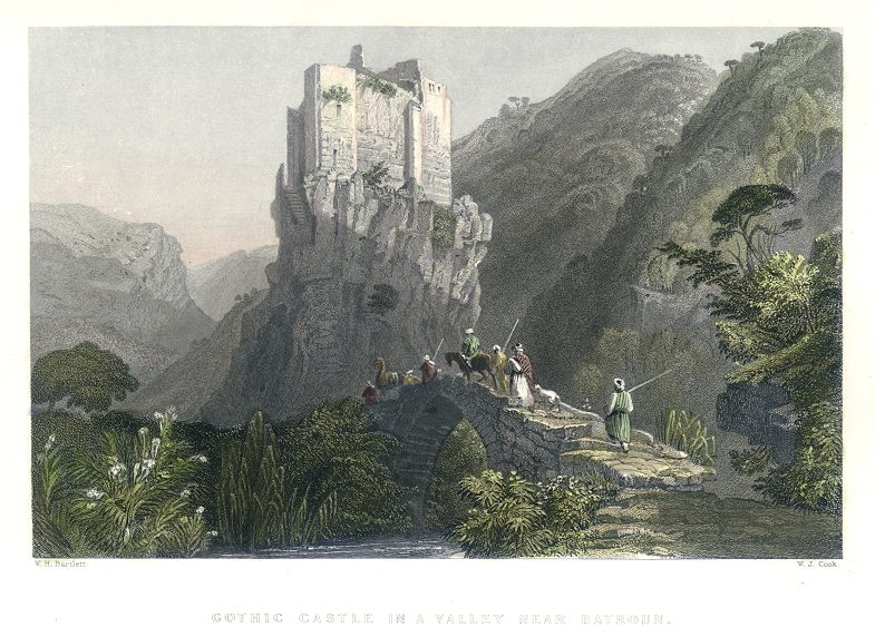 Lebanon, Gothic Castle in a Valley near Batroun (Musaylaha Castle), 1837