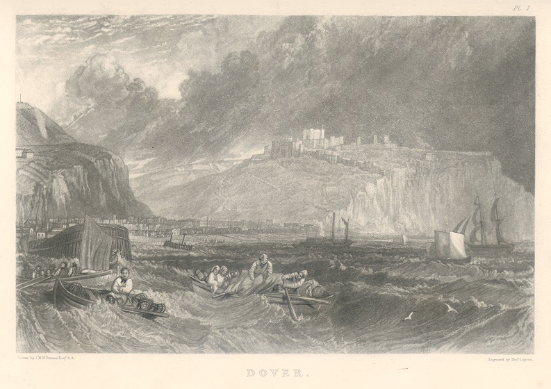 Kent, Dover view, Turner/Lupton mezzotint, 1877