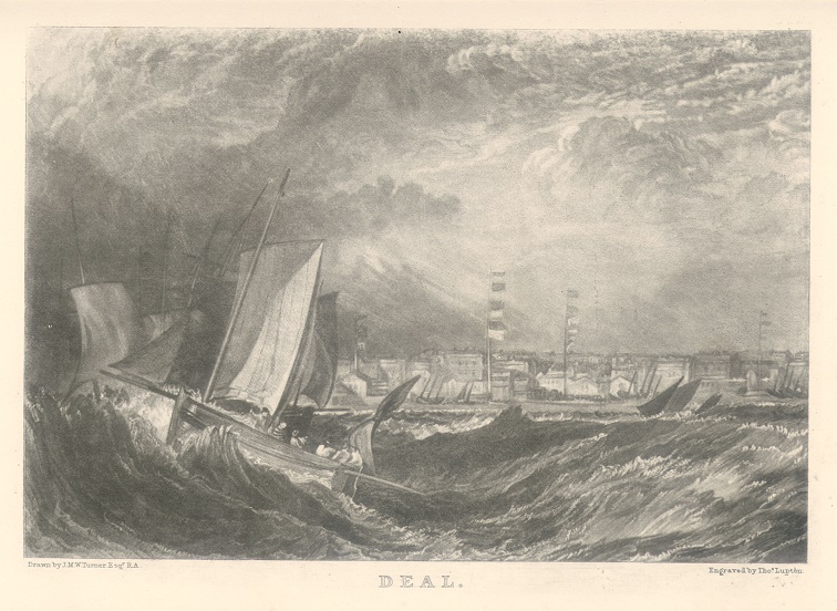 Kent, Deal view, Turner/Lupton mezzotint, 1877