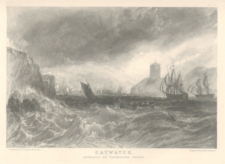 Devon, Catwater (Plymouth), Turner/Lupton mezzotint, 1877