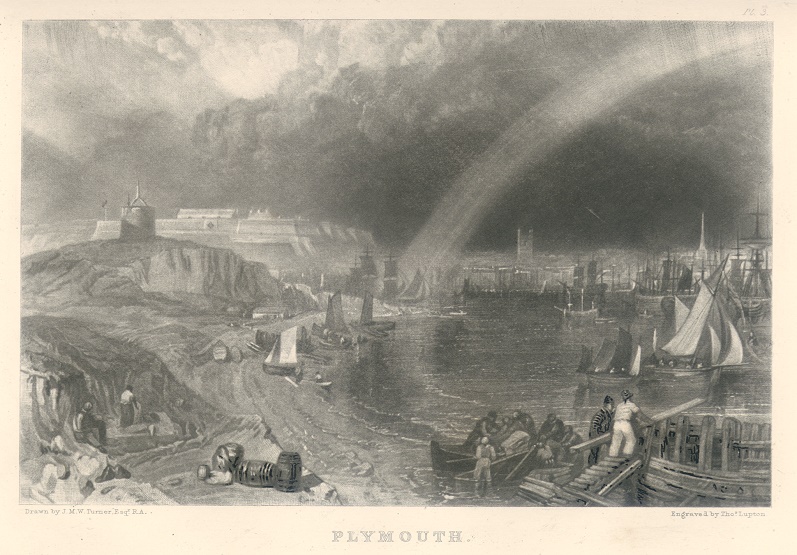 Devon, Plymouth, Turner/Lupton mezzotint, 1877
