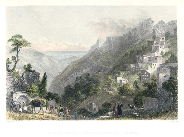 Holy Land (Turkey), Pass of Beilan, looking towards the Sea, 1837