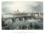 London, River Thames and Bridges, 1842