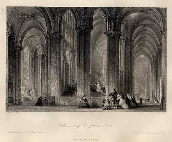 France, Tours, Cathedral of St.Gatien, 1840