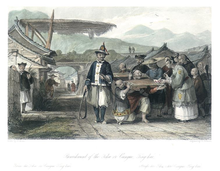 China, Punishment of the Tcha or Cangue at Ting-hai, 1843