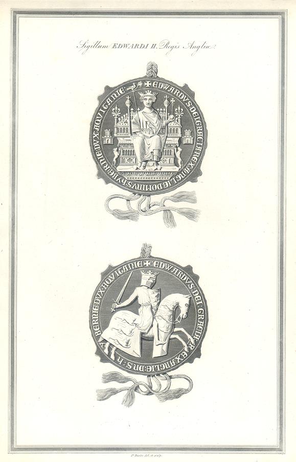 Seal of King Edward II, from Rymer's Foedera, facsimile of 1819