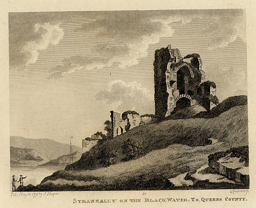 Ireland, Co.Laois, Strancally Castle on the Blackwater, 1786