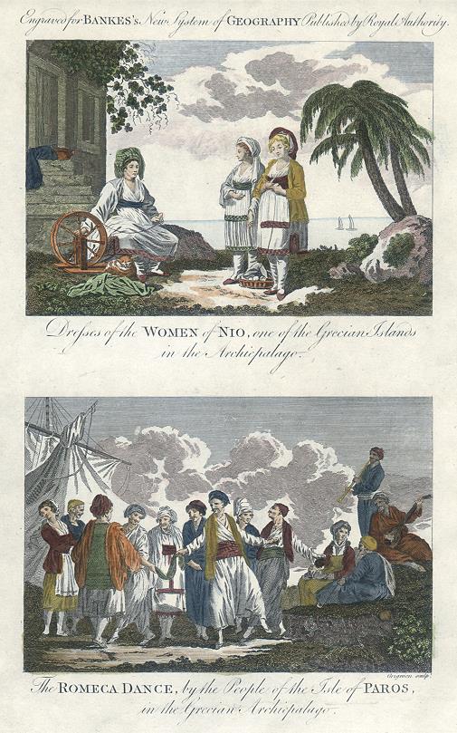 Greece, Women of Nio (Ios) & Romeca Dance of Paros, 1779