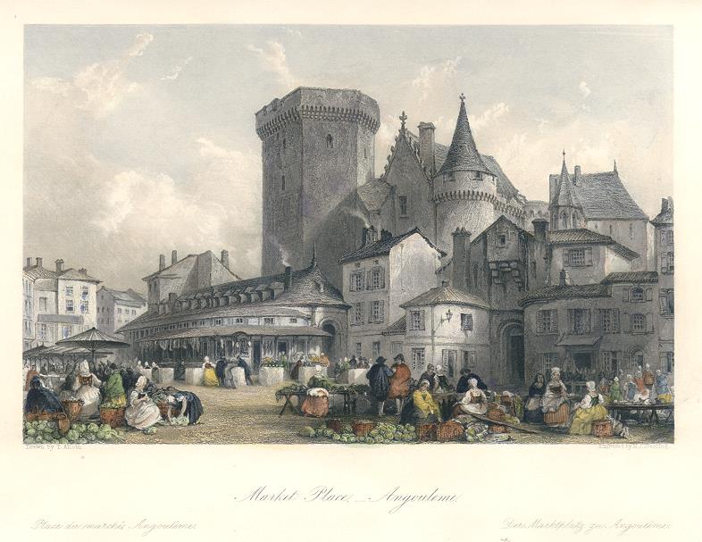 France, Angouleme Market Place, 1840