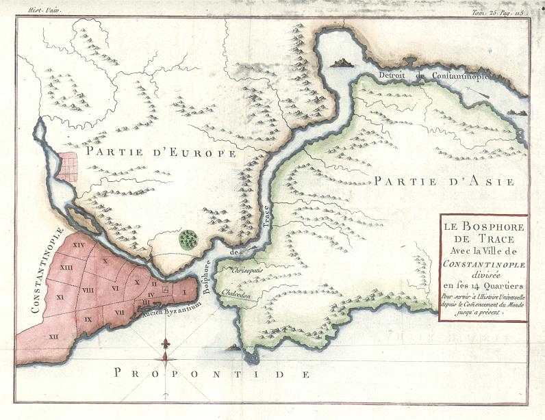 Turkey, Constantinople map, 1780