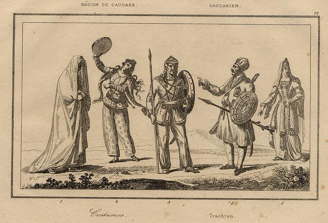 Caucasus, costumes, 1838