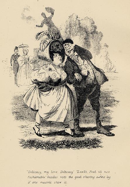 Cockney social caricature, fashion, Robert Seymour, 1835 / 1878