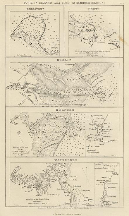 Ireland, Ports on the east coast St.Georges Channel, 1856