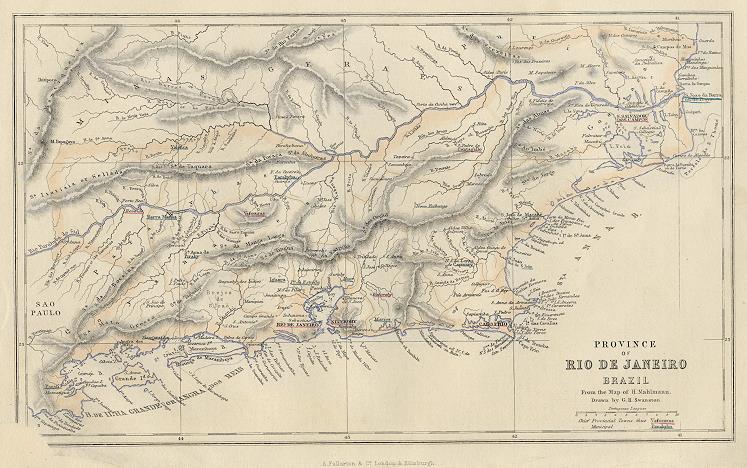 Brazil, Province of Rio de Janeiro map, 1856