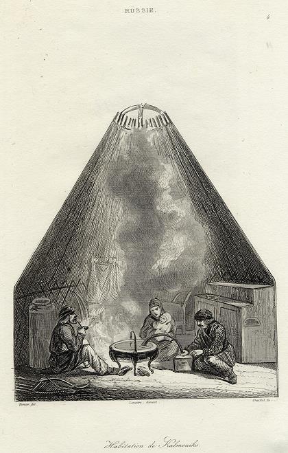 Russia, Kalmuk habitation, 1836