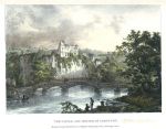 Chepstow Castle & Bridge, stone lithograph, 1840