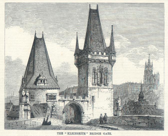 Czech Republic, Prague, the Kleinseite Bridge Gate, 1866