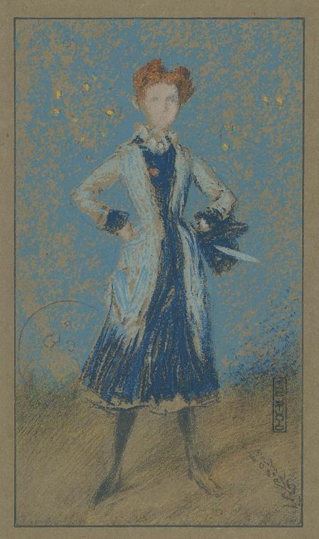 'The Blue Girl' lithograph after James McNeill Whistler, The Studio, 1905