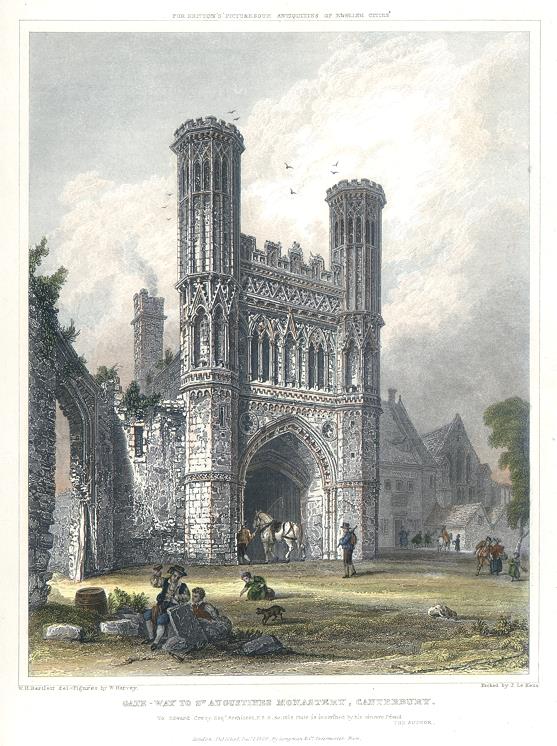 Kent, Canterbury, Gateway to St.Augustines Monastery, 1830