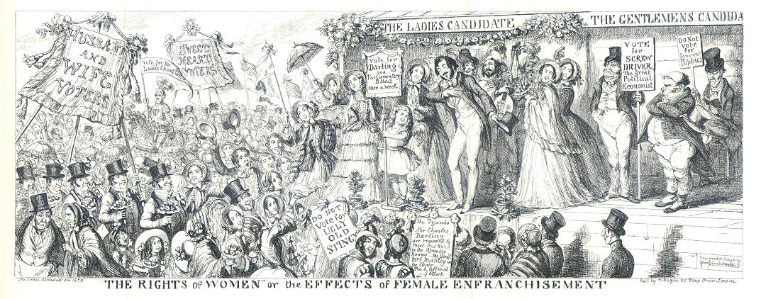  ... Female Enfranchisement , caricature by George Cruickshank, 1853