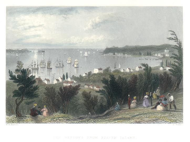 USA, The Narrows from Staten Island, 1840