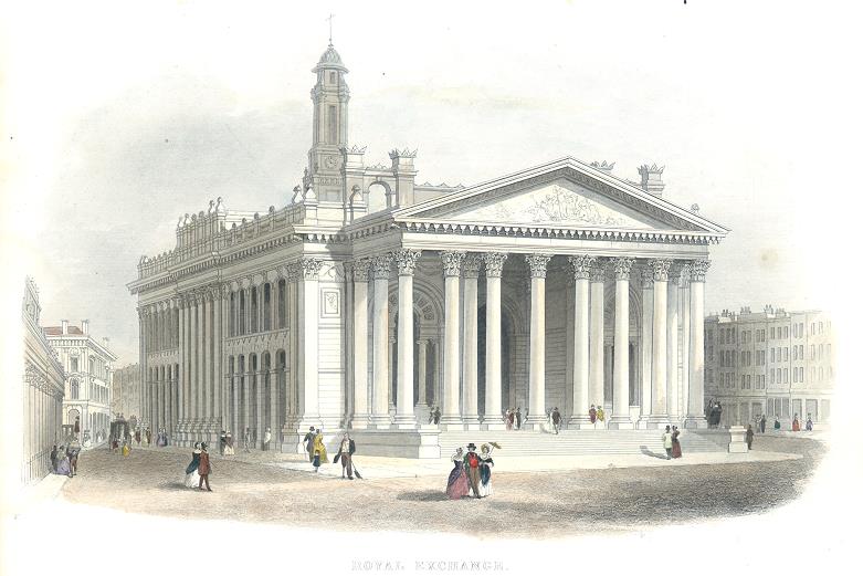 London, the new Royal Exchange, 1843