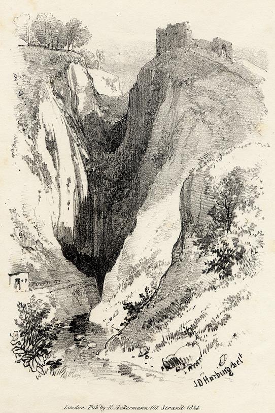 Country sketches, Peveril Castle, Derbyshire(?), J.D.Harding, 1824