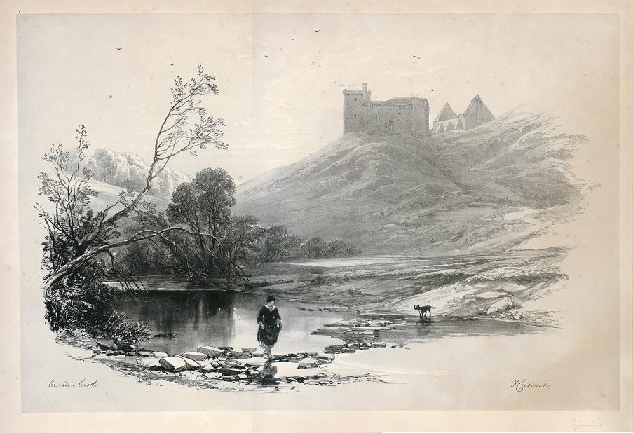 Scotland, Crichton Castle (signed Creswick), Scotland Delin, 1854