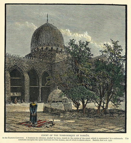 Egypt, Cairo, Court of the Tomb-Mosque of Barkuk, 1880