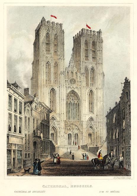 Belgium, Brussels Cathedral, 1833