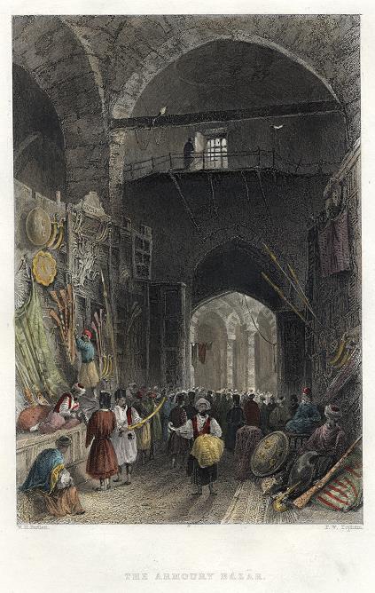 Turkey, Istanbul, Armoury Bazaar, 1840